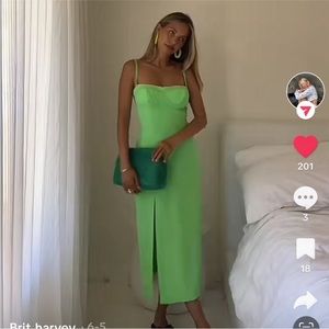 J CREW green midi dress